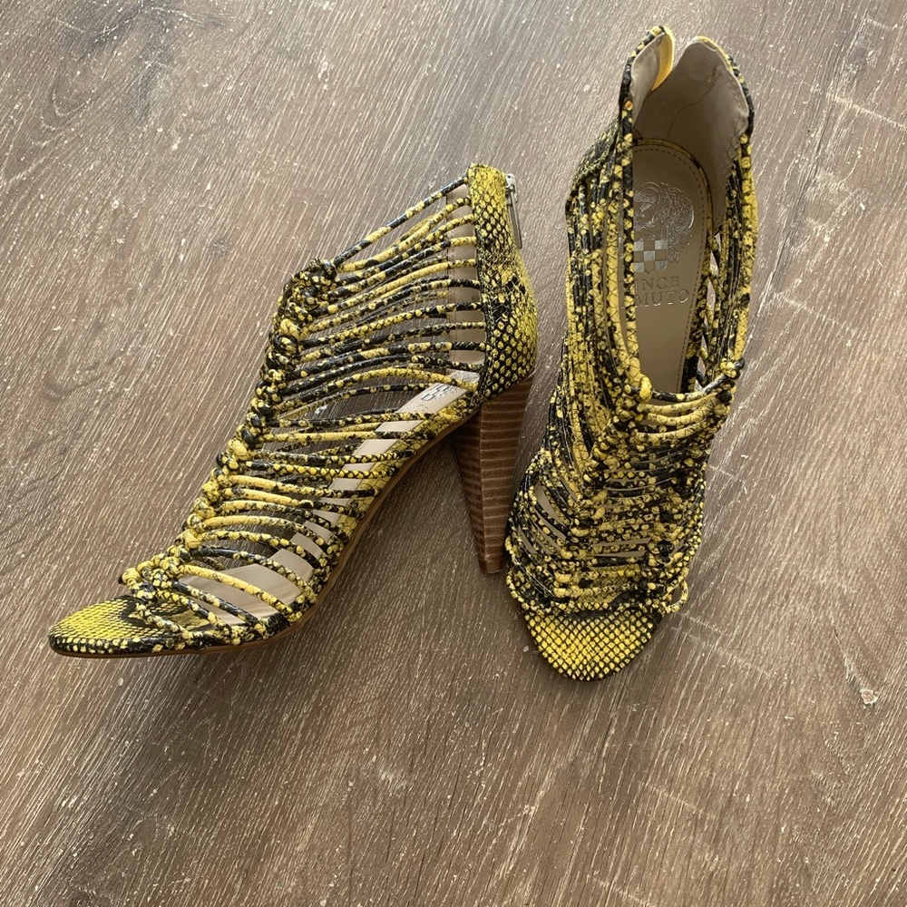 Vince Camuto yellow strappy heel